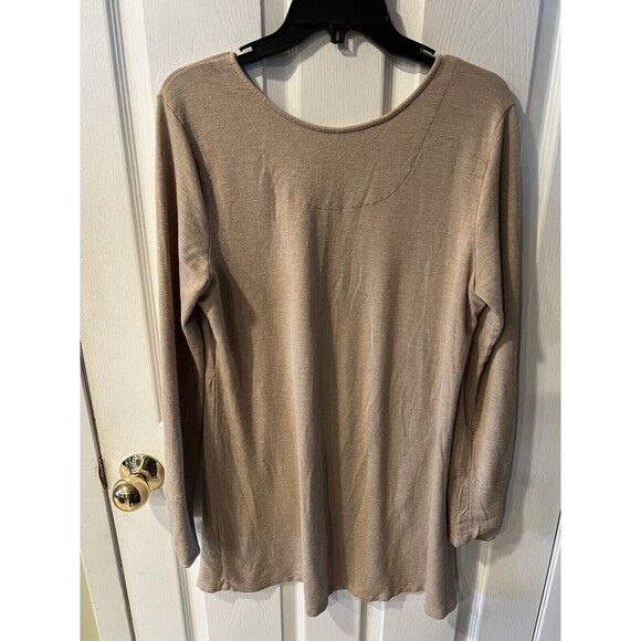 Soma Top Womens Large Zipper Detail Tunic Beige Casual coastal Comfy boho soft - Picture 5 of 5